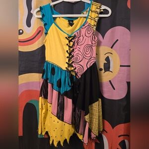 Sally Nightmare Before Christmas Colorful Patchwork Dress Cosplay Costume XS